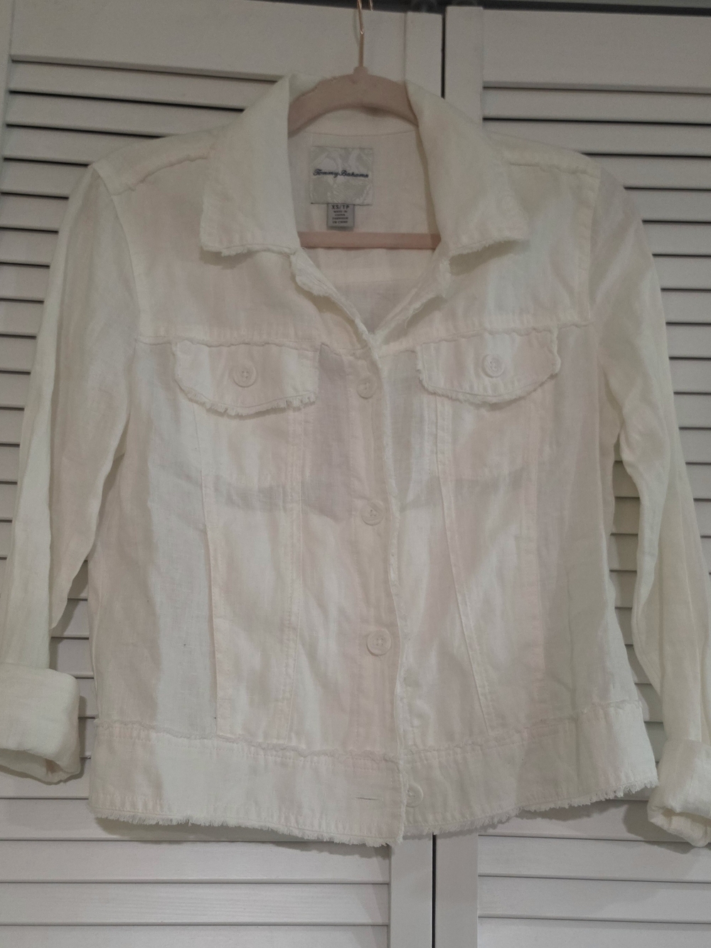 Tommy Bahama White Button-Front Jean Jacket